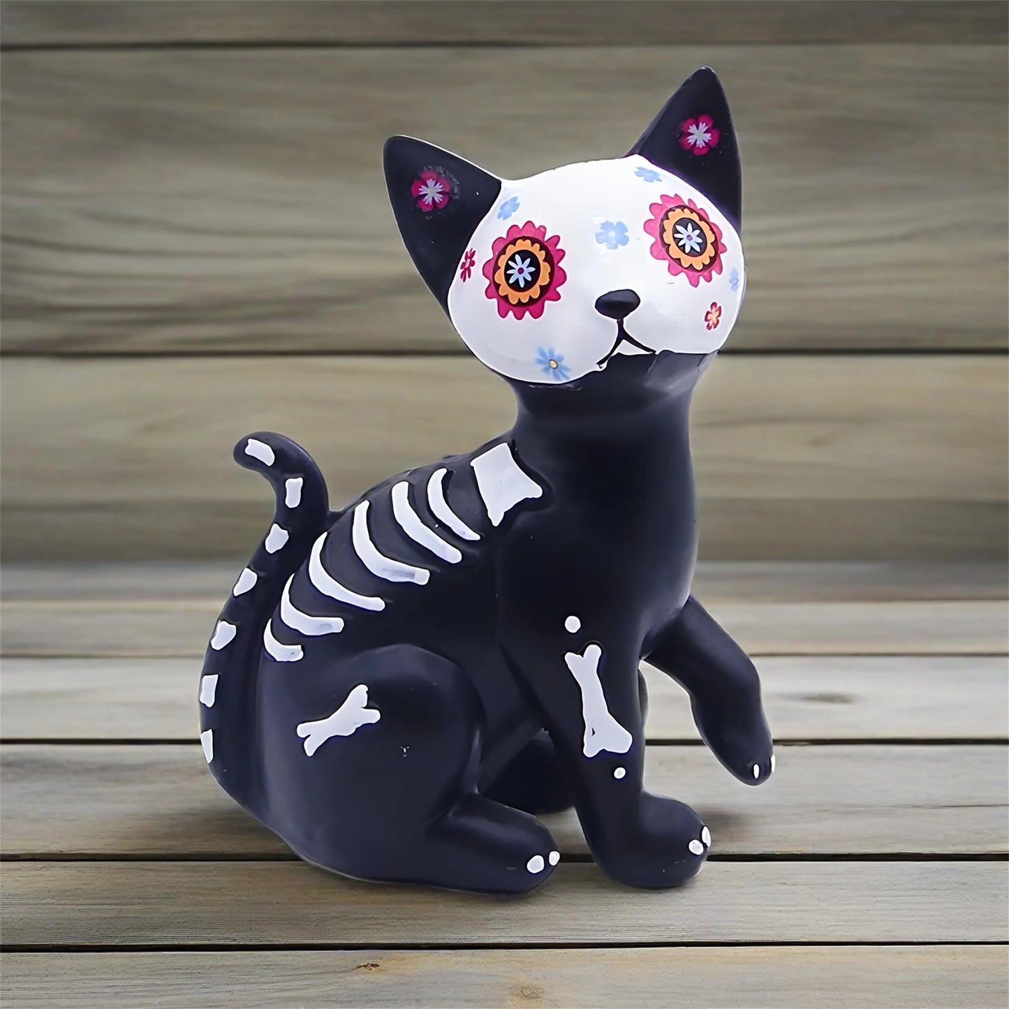 Spooky Halloween Resin Figurine Cute Dog Cat Desktop Decorative Ornaments for Home Living Room Office Decoration