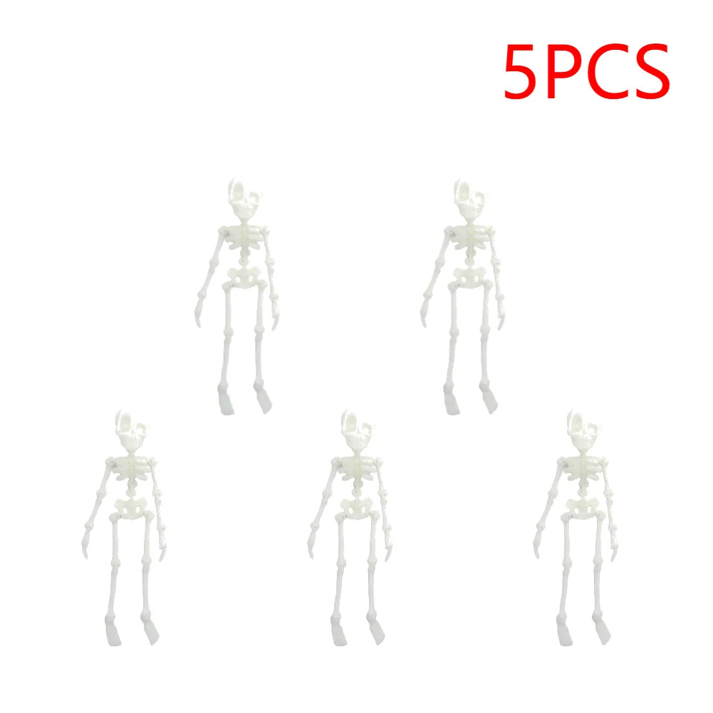 2/5PCS 3D Printed Skeleton Fridge Magnets with Movable Joints Cute Skull Fridge Magnets Home Kitchen Halloween Funny Decoration