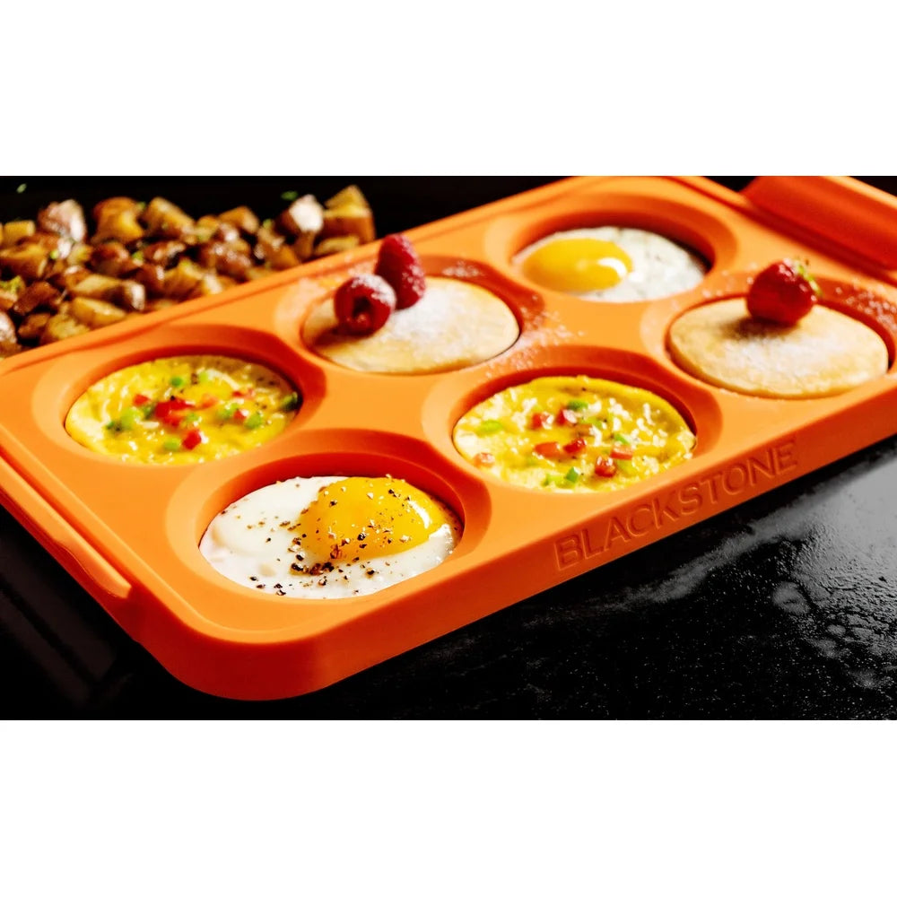 Silicone 6-Section Egg Mold Tray Dishwasher Safe Nonstick Cooking Tool Pancakes Sausage Omelets Breakfast Family Meals