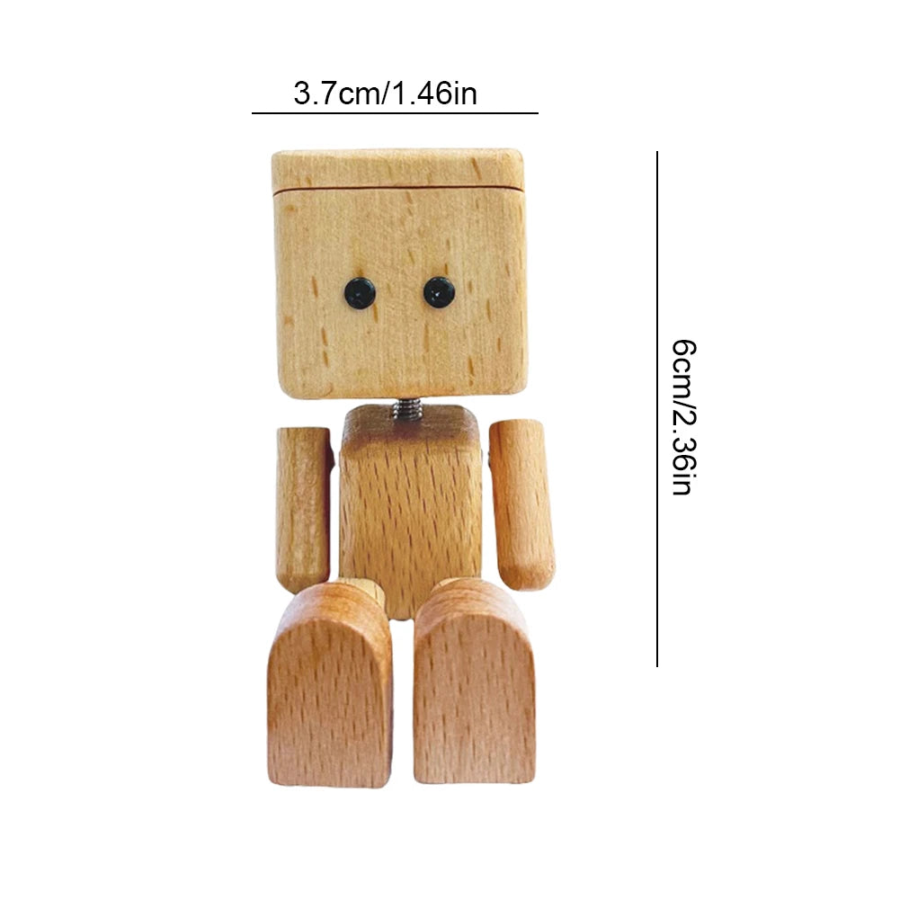 Handmade Shaking Feet Doll Funny Wood Desktop Decor Creative Wooden Man Figurine Handcrafted Statue for Car Dashboard Decor