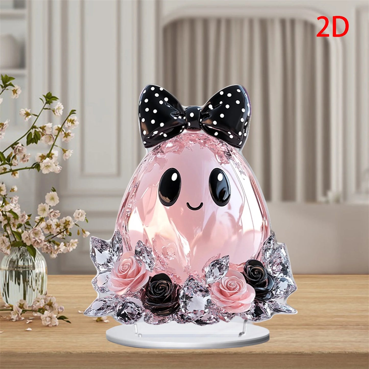 Halloween Party Decorations Spooky Acrylic Crystal Pumpkin 2D Flat Statue Ornament Table Centerpiece for Home Décor