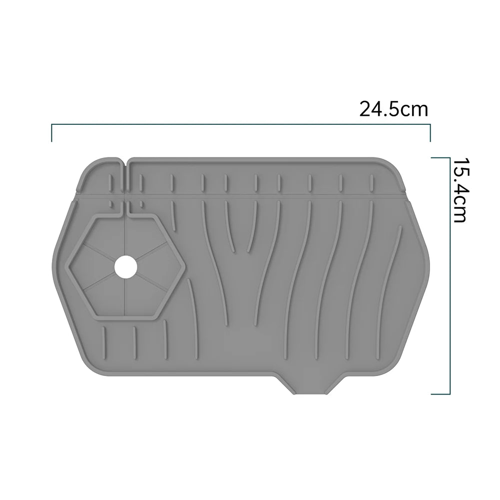 Silicone Drain Pad Countertop Protector Water Splash Catcher Mats Double-sided Faucet Splash Guard Tray Bathroom Kitchen Gadgets