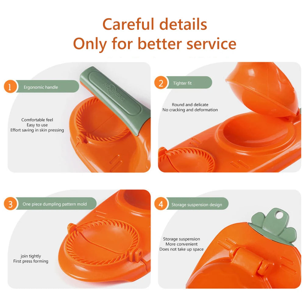 2-in-1 Dumpling Skin Maker Manual Dumpling Wrapper Mold for Home Kitchen Gadgets