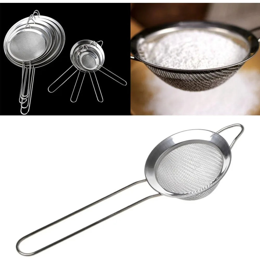 201Stainless Steel Flour Strainer Meshs Colander Kitchen Colander Sieves Cooking Tool For Kitchen Sifting And Filtering