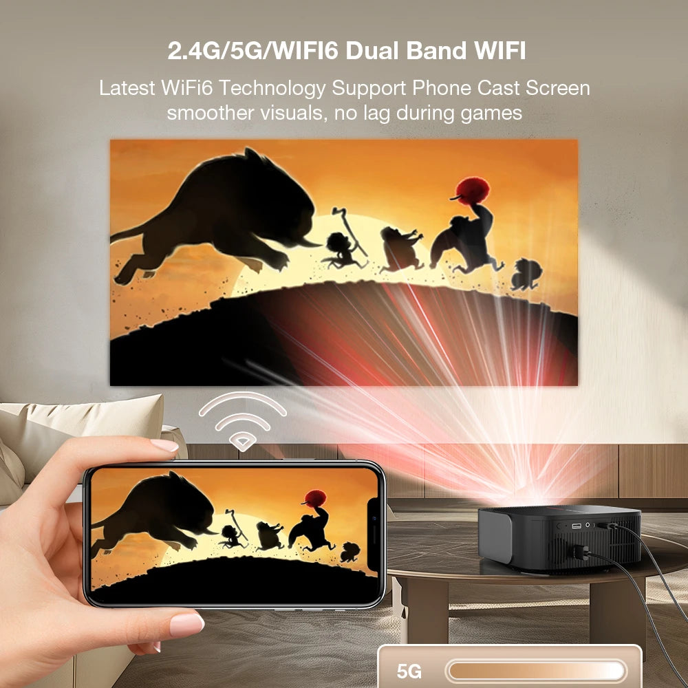 Blitzwolf V10 3" LCD Projector 120-Inch Screen 2.4G/5G Wireless Cast Screen