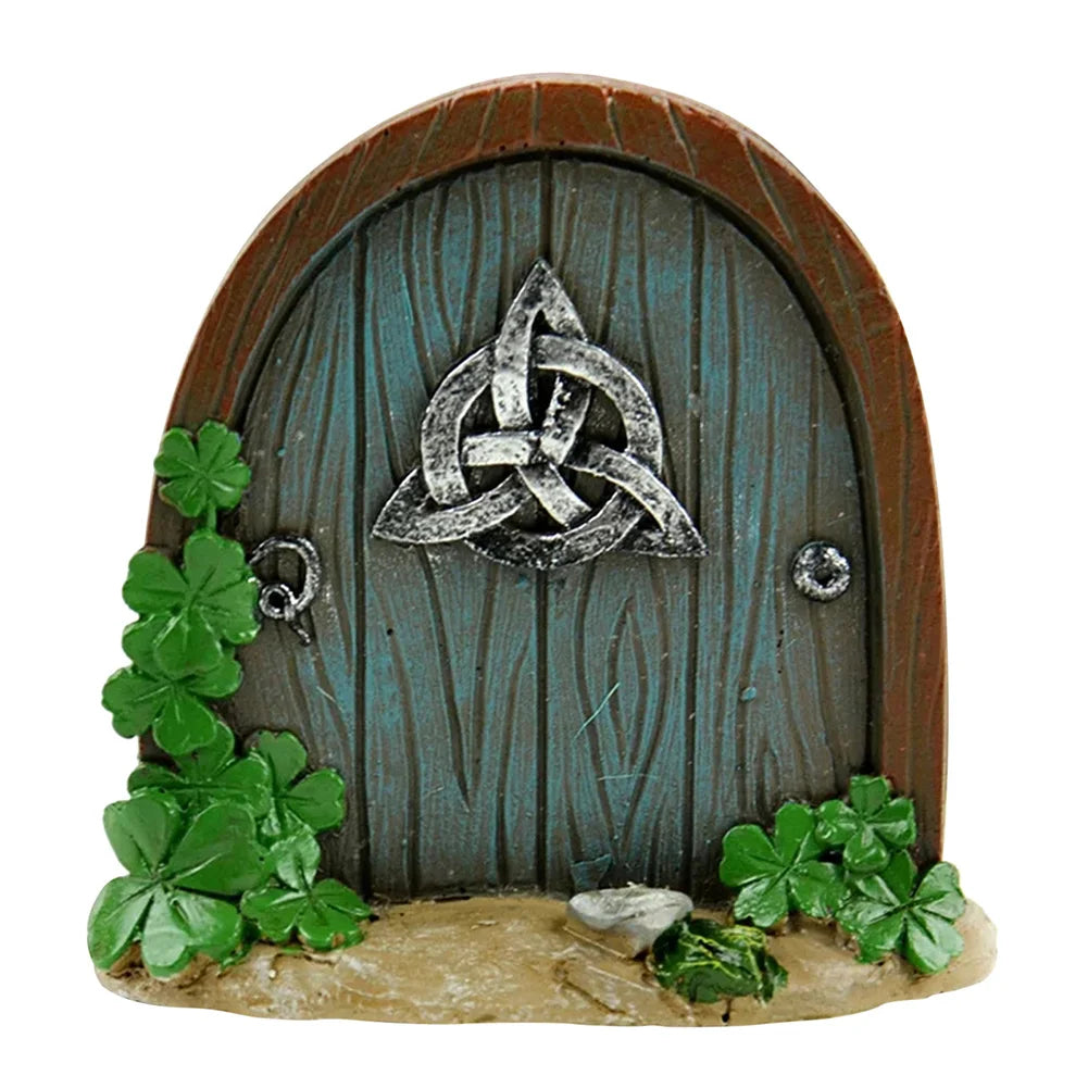 Miniature Fairy Door Wooden Elf Door Ornament Creative Dollhouse Fairy Door for Trees Garden Decor