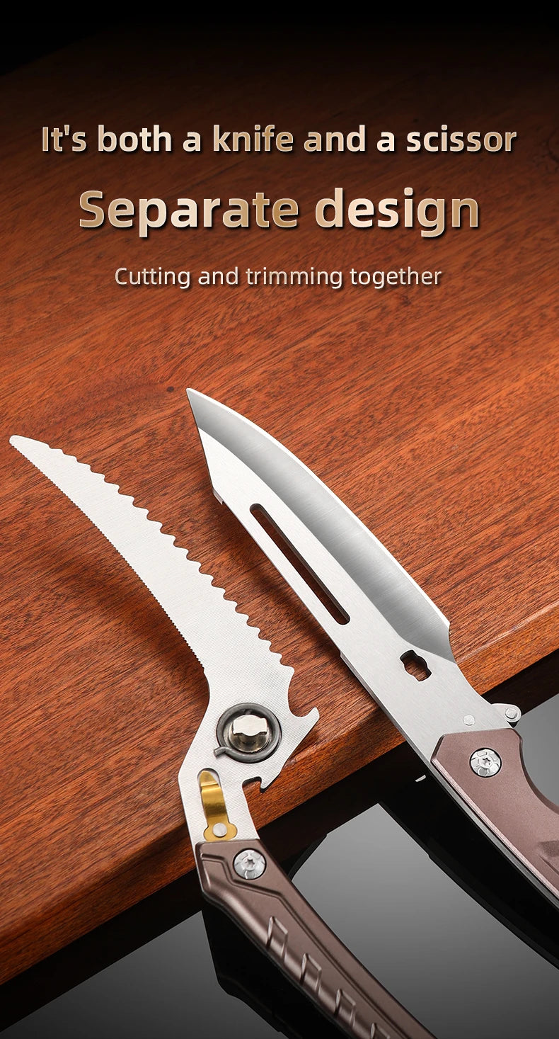 Heavy Duty Poultry Shears - A Must Have Kitchen Shears for Chicken and Meat Cutting - Stainless Food Kitchen Scissors