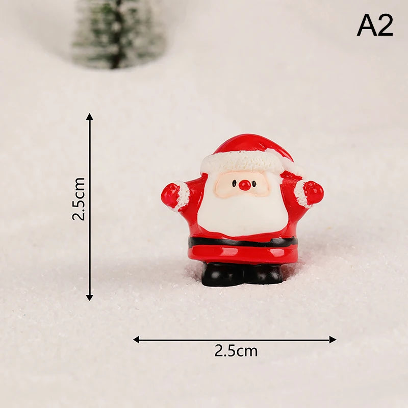 1Pc Mini Christmas Decoration Elk Christmas Figurines Fairy Garden Decor Snow Landscape Model Ornaments Resin Miniatures