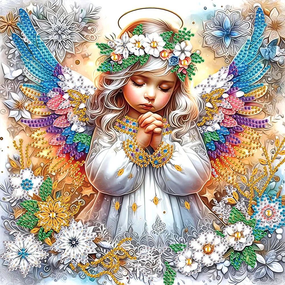 5D DIY Partial Special Shaped Drill Diamond Painting Kit Angel Child Decoration