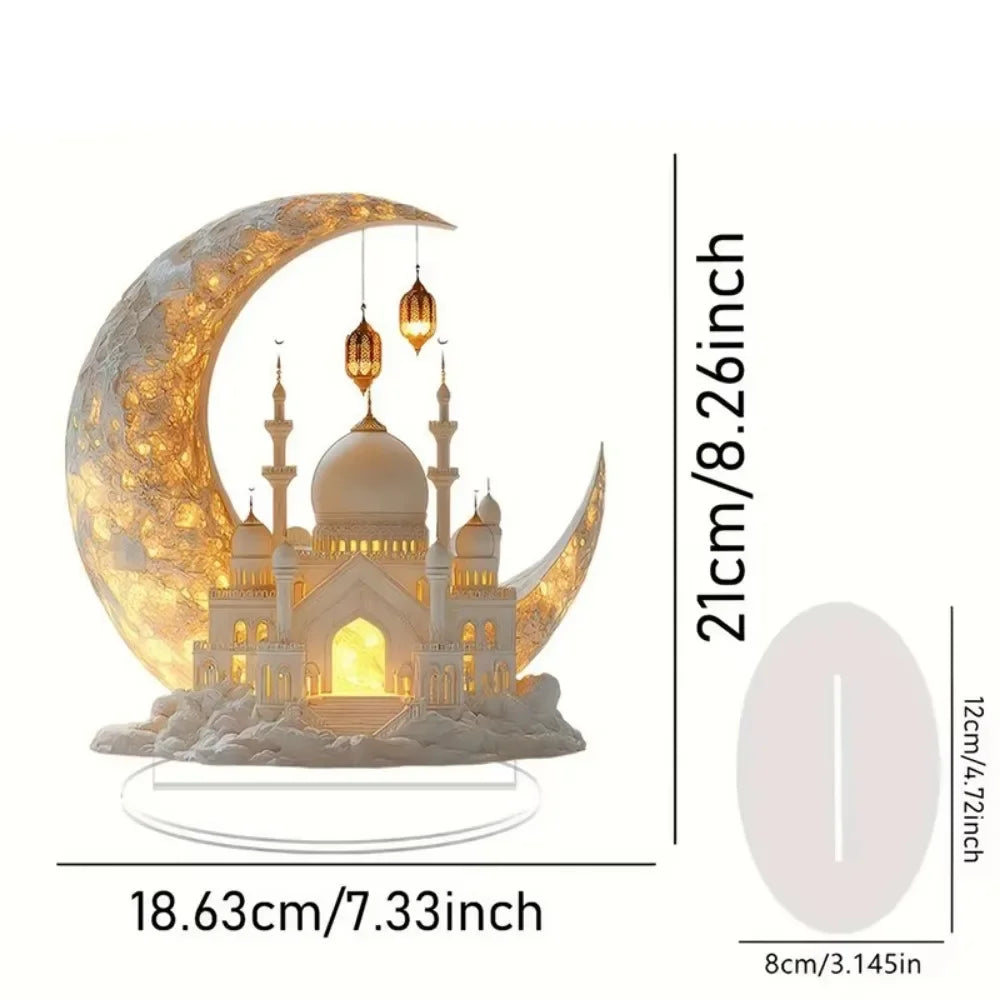 Ramadan Festival 2D Acrylic Moon Craft Ornaments 2025 New Eid Al-fitr Mubarak Decoration Islamic Muslim Home Party Table Gift
