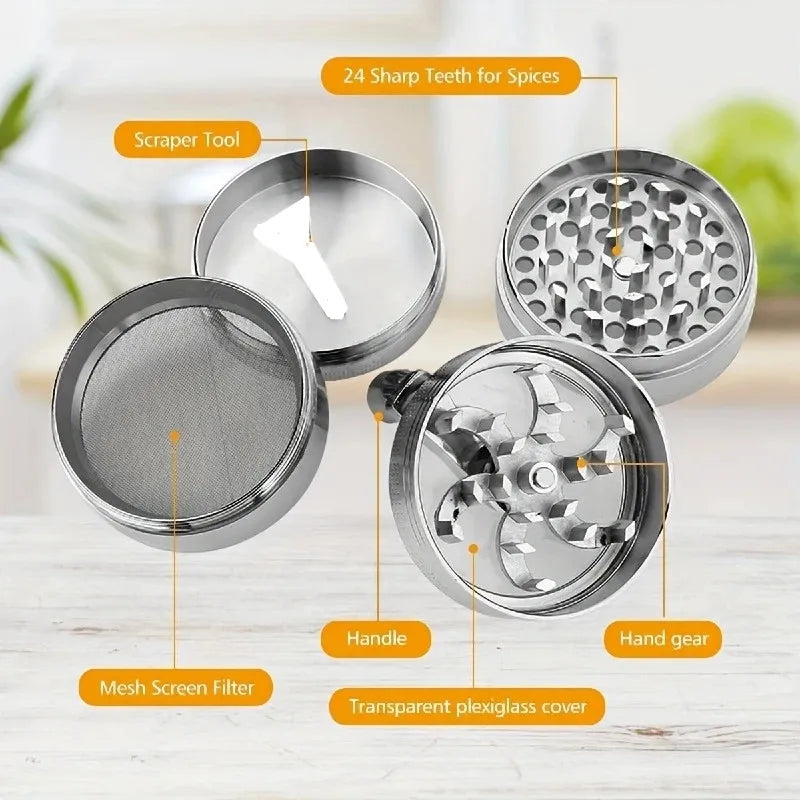 Handheld Kitchen Spices Grinder For Nutmeg, Ginger, Rock Salt & Peppercorns, Manual Crusher Tool For Seasoning & Cooking Needs