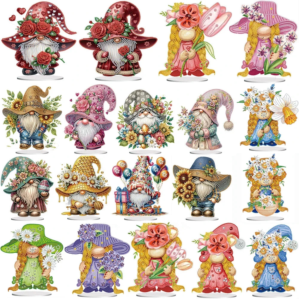 Special Shape Table Top Diamond Painting Ornament Kits Cute Gnome Diamond Painting Desktop Decorations Bedroom Table Decoration