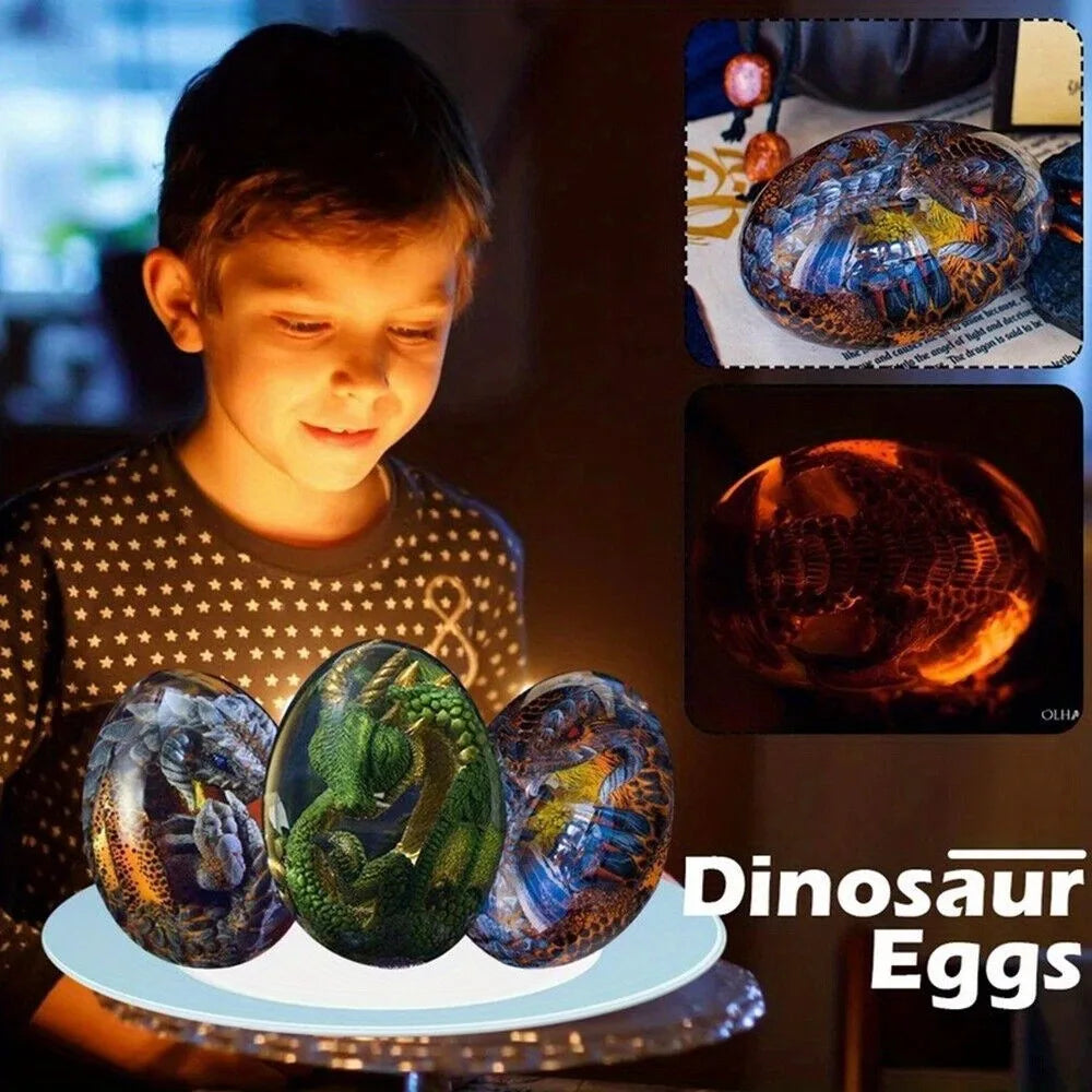 Crystal Transparent Resin Statue Dragon Egg Lava Dinosaur Souvenir Decor Gift