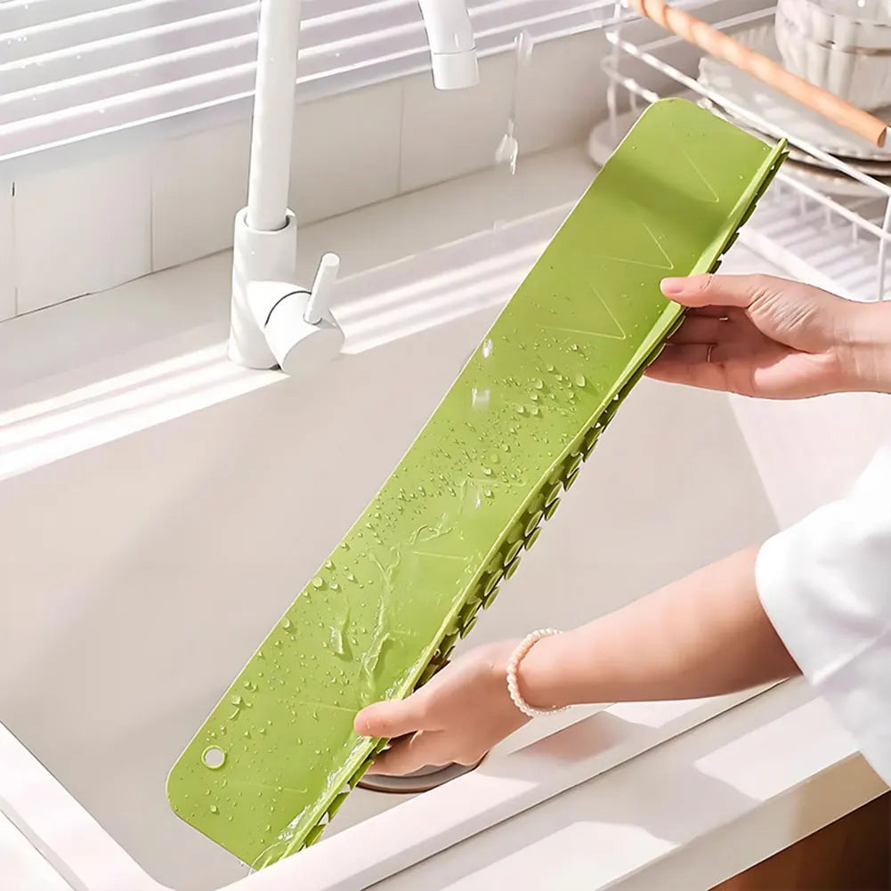 Silicone Water Splash Guard Washing Basin Anti-splash Stopper Splash Protector for Kitchen Island and Bathroom