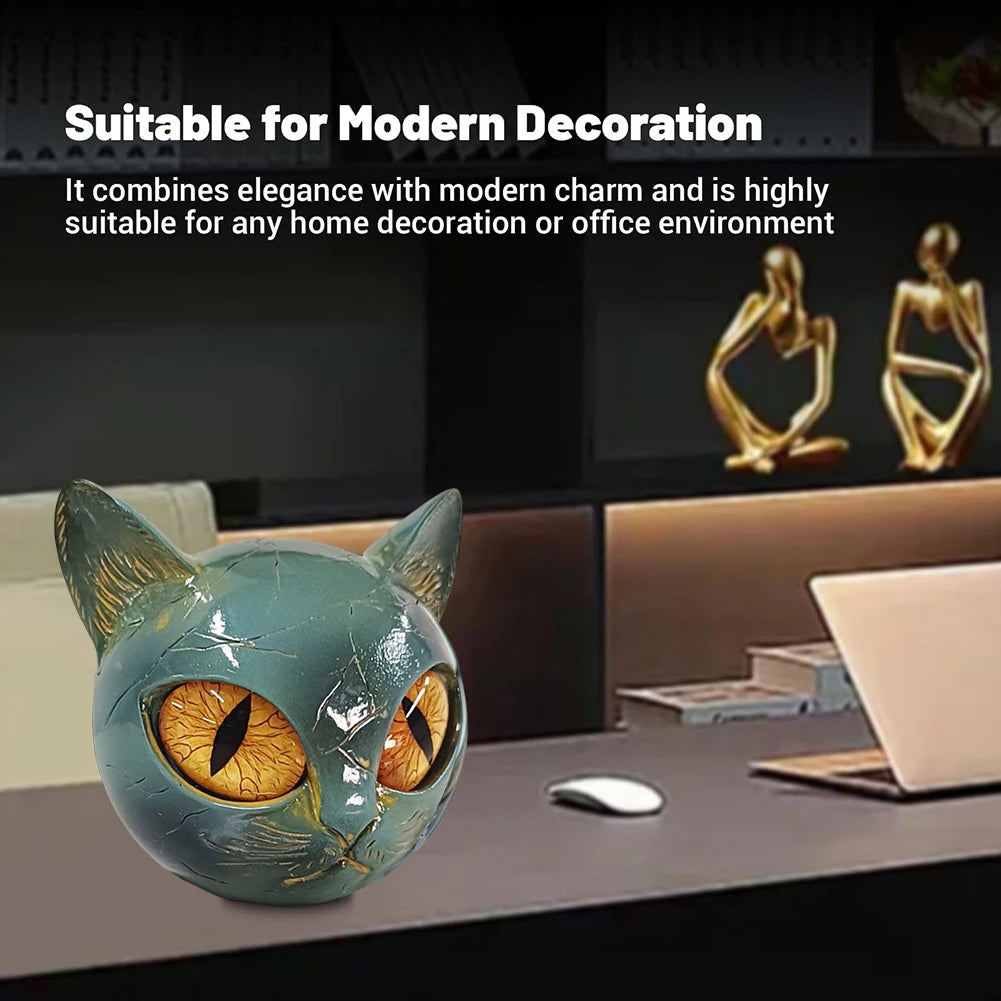 Decorative Cat Stone Figurine Marble Texture Cat Stone Kitten Sculpture for Keepsake Gift Office Desk Decor