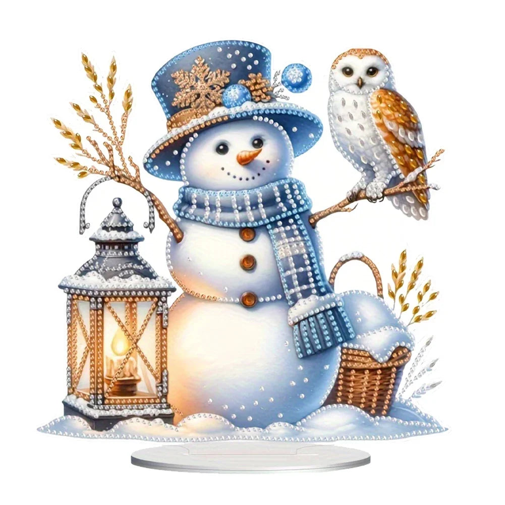 Christmas Special Shaped Desktop Diamond Art Kits Acrylic Diamond Painting Desktop Ornaments Kit for Home Office Desktop Decor