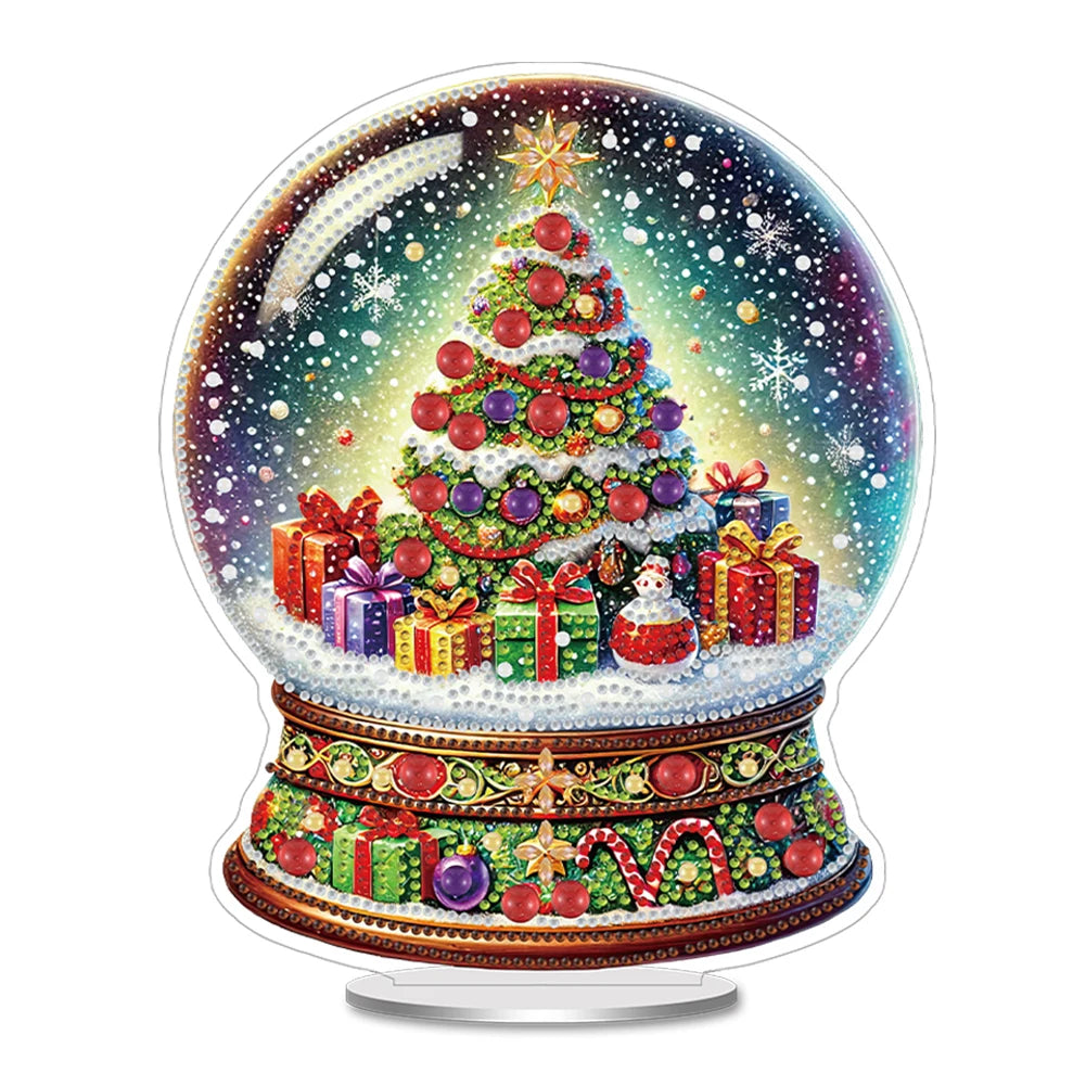 Christmas Special Shaped Desktop Diamond Art Kits Acrylic Diamond Painting Desktop Ornaments Kit for Home Office Desktop Decor