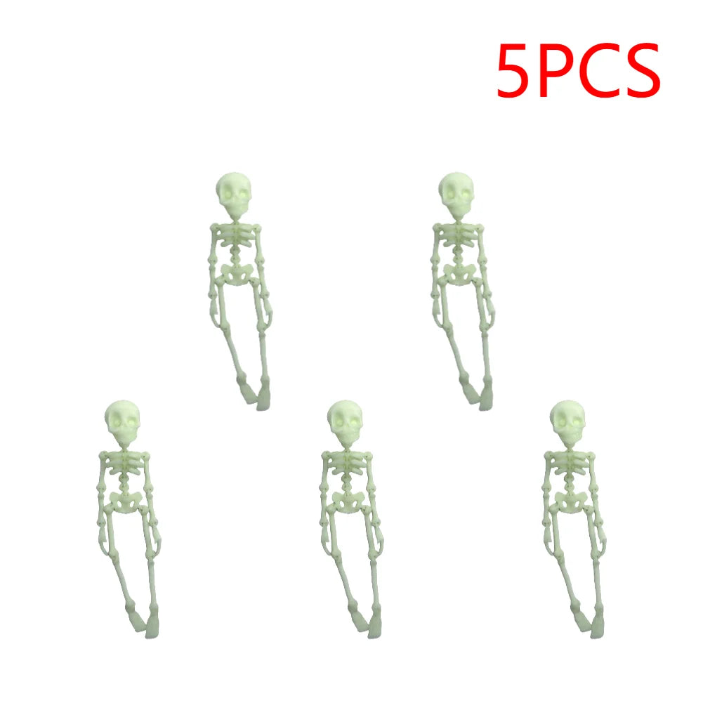 2/5PCS 3D Printed Skeleton Fridge Magnets with Movable Joints Cute Skull Fridge Magnets Home Kitchen Halloween Funny Decoration