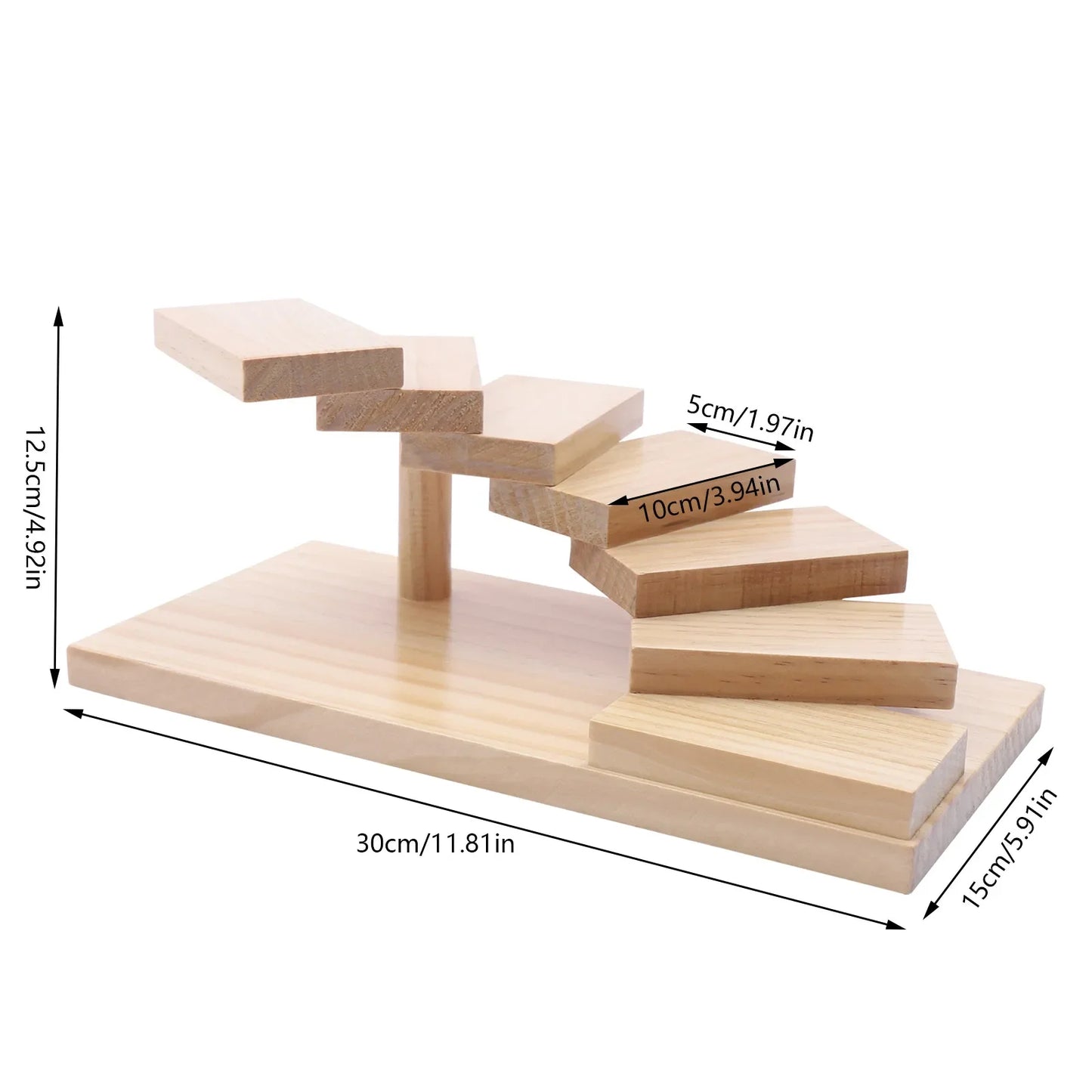 Wooden Multi-Tiered Sushi Platter, 7-Step Sashimi Serving Tray for Wedding Buffet, Decorative Food Display Stand for Kitchen