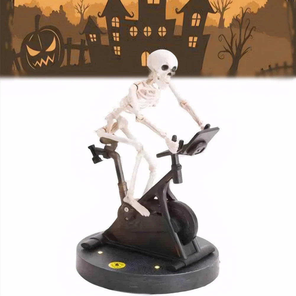 Resin Skeleton Riding Bike Halloween Skeleton Decor Skeletons Statue Halloween Decorations