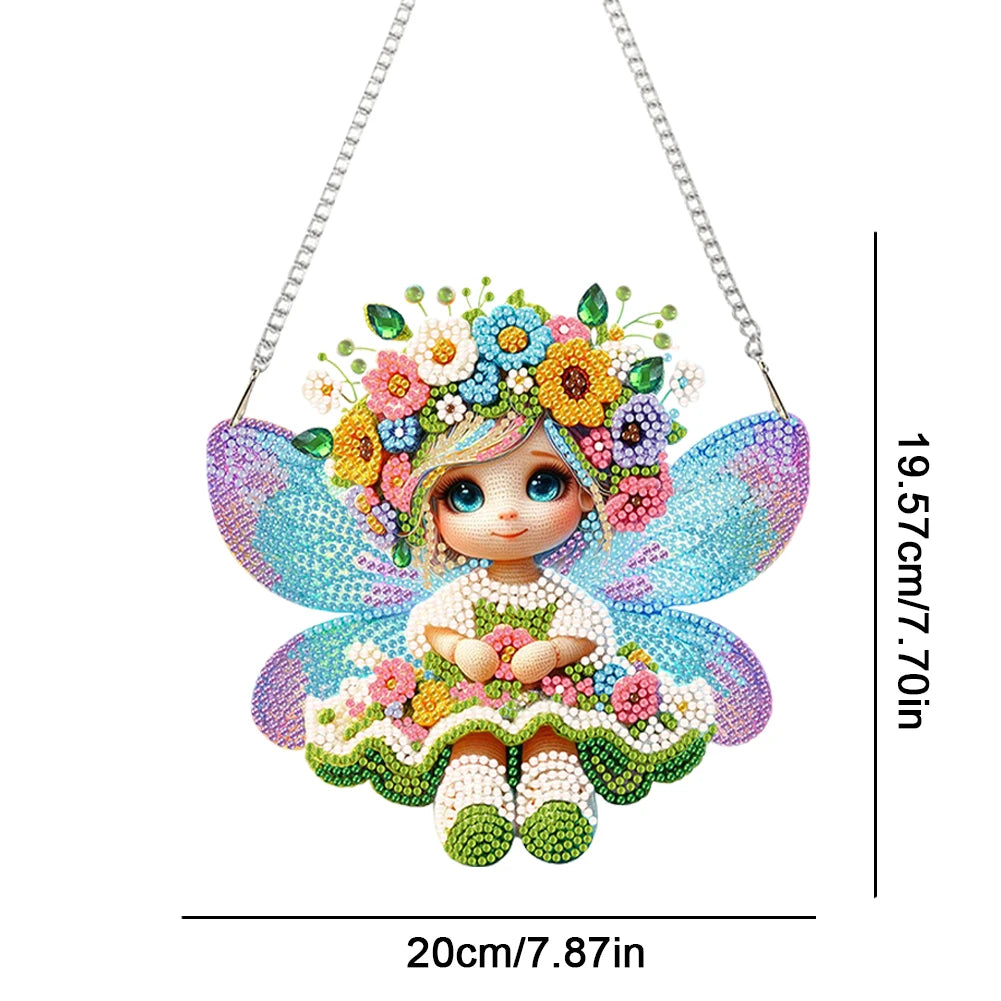 Acrylic 2D/Flat DIY Diamond Painting Set Hanging Diamond Art Kits Rhinestone Diamond Art Window Pendants Wall Door Decoration