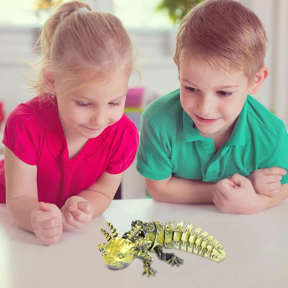 Articulated Mechanical Axolotl Figurine Collectible Axolotl Fidget Toy Executive Desk Toy for Stress Relief Home Decor