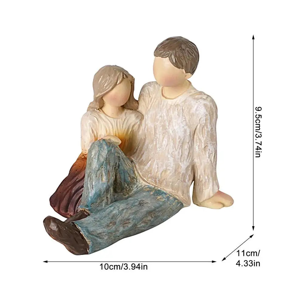 Nordic Angel Love Family Resin Figure Figurine Ornaments Family Happy Time Home Decor Crafts Statue Mother's Day Birthday Gifts