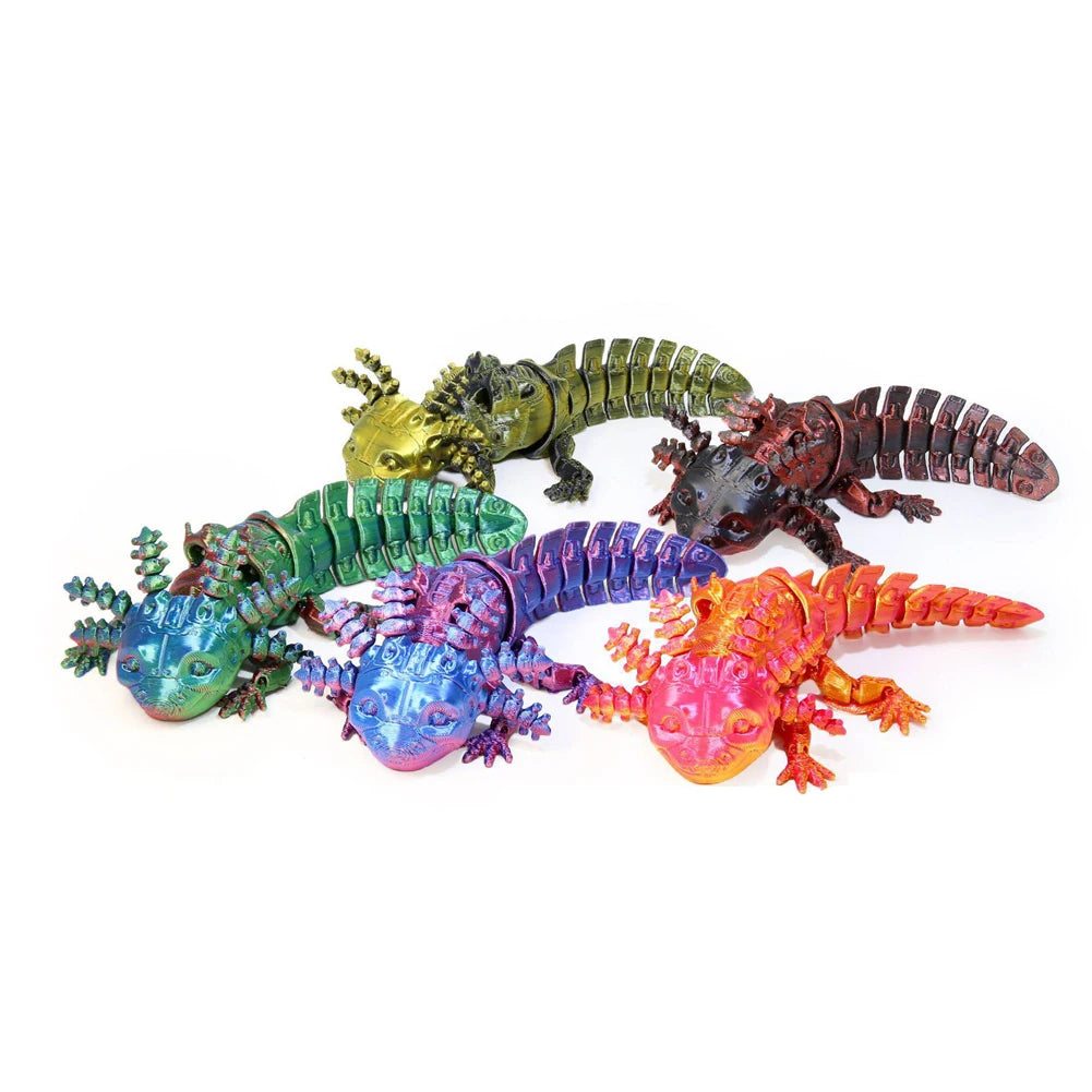 Articulated Mechanical Axolotl Figurine Collectible Axolotl Fidget Toy Executive Desk Toy for Stress Relief Home Decor