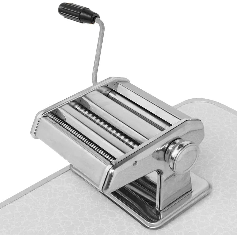Stainless Steel Pasta Maker Machine Adjustable Noodle Dumpling Press with Two Cutters Multifunctional Kitchen Appliance