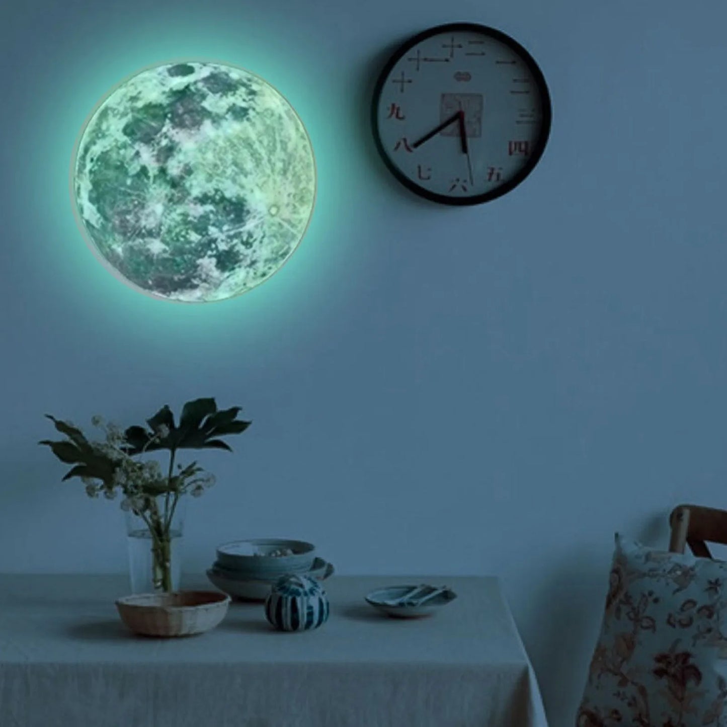 20cm3d Moon Fluorescent Wall Sticker Pvc Removable Luminous Sticker Creative Children'S Room Decoration Astronomy Enlightenment