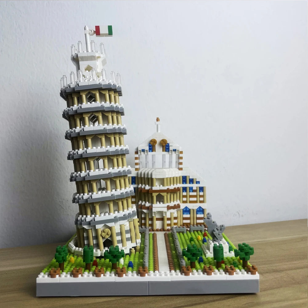 Leaning Tower of Pisa Micro Mini Building Blocks Toys-Cubicle and Home Décor,Historical Enthusiasts'Collectible,Educational