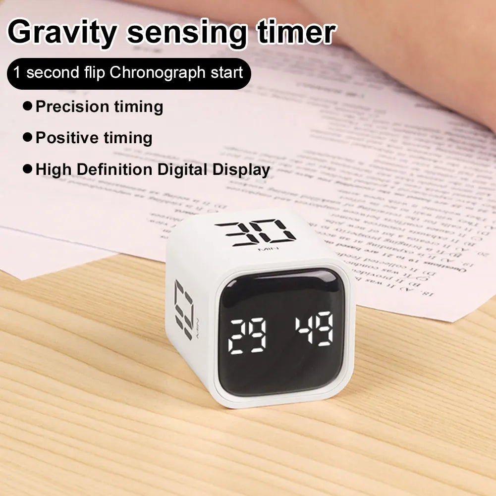 Productivity Cube Timer 5/10/30/60 Minutes and Custom Countdown Mini Digital Timer Countdown Timer for Tasks Work Study Kitchen