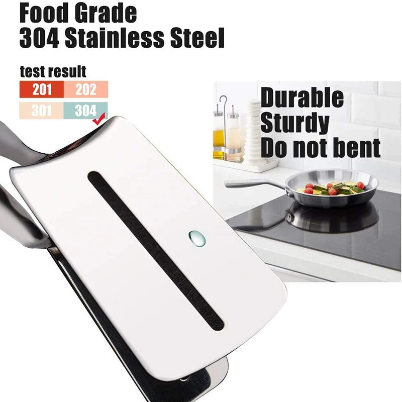 Stainless Steel Food Tongs - Multipurpose Kitchen Turner for Grilling, Flipping Steak, Fish & Pizza cuisine kitchen tools