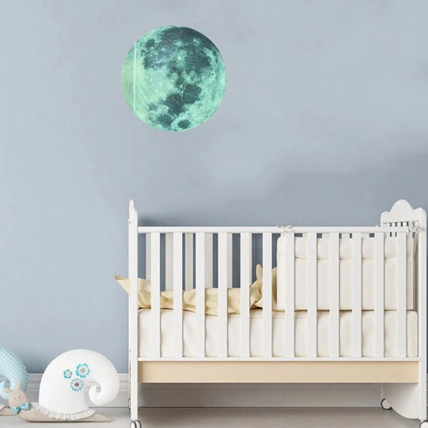 20cm3d Moon Fluorescent Wall Sticker Pvc Removable Luminous Sticker Creative Children'S Room Decoration Astronomy Enlightenment