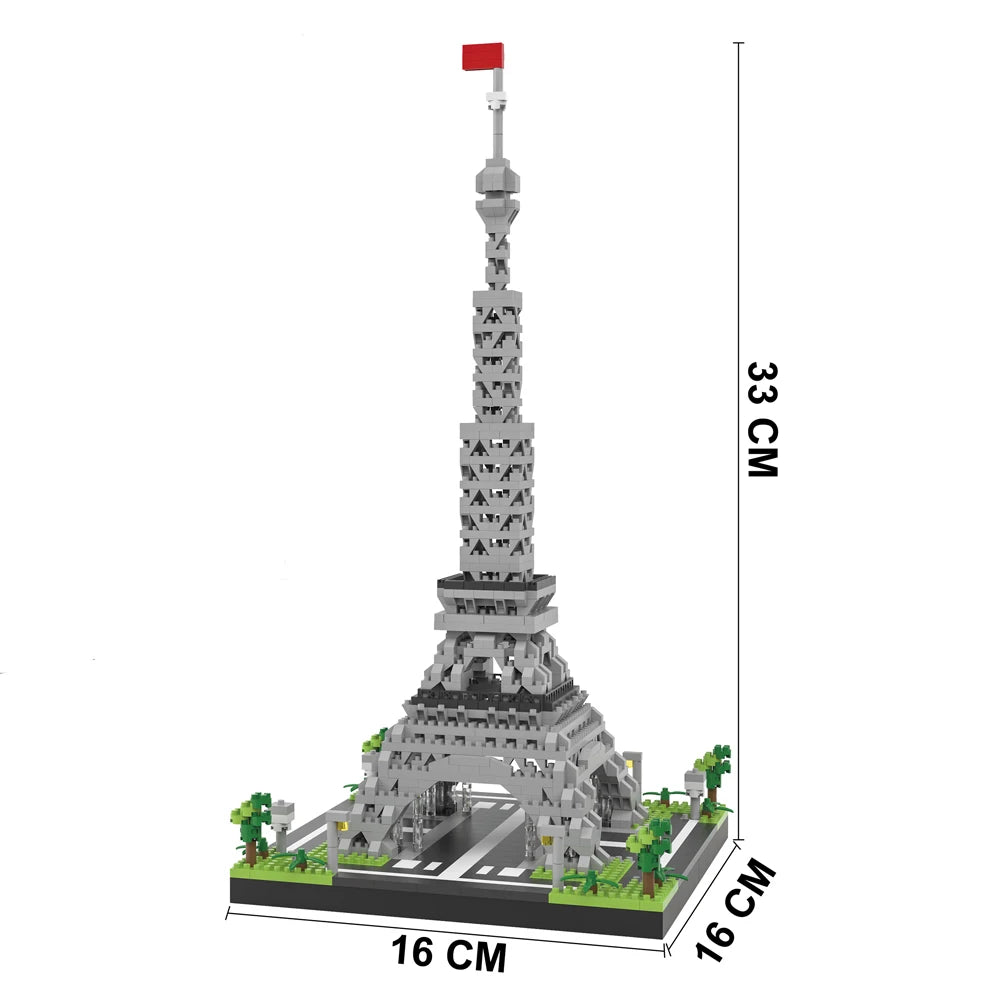 Eiffel Tower Paris Architectural Micro Mini Model Building Blocks Toy : Enhance Your Office Decor, Boost Hand Skills Gift