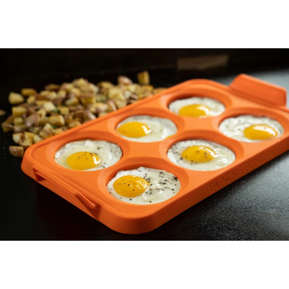 Silicone 6-Section Egg Mold Tray Dishwasher Safe Nonstick Cooking Tool Pancakes Sausage Omelets Breakfast Family Meals