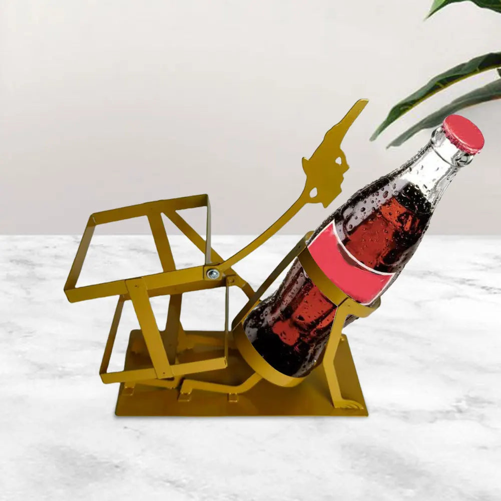 Skull Wine Bottle Stand Beer Whisky Wine Bottle Display Rack Stand Skull Metal Wine Rack for Home Kitchen Bar Table Decoration