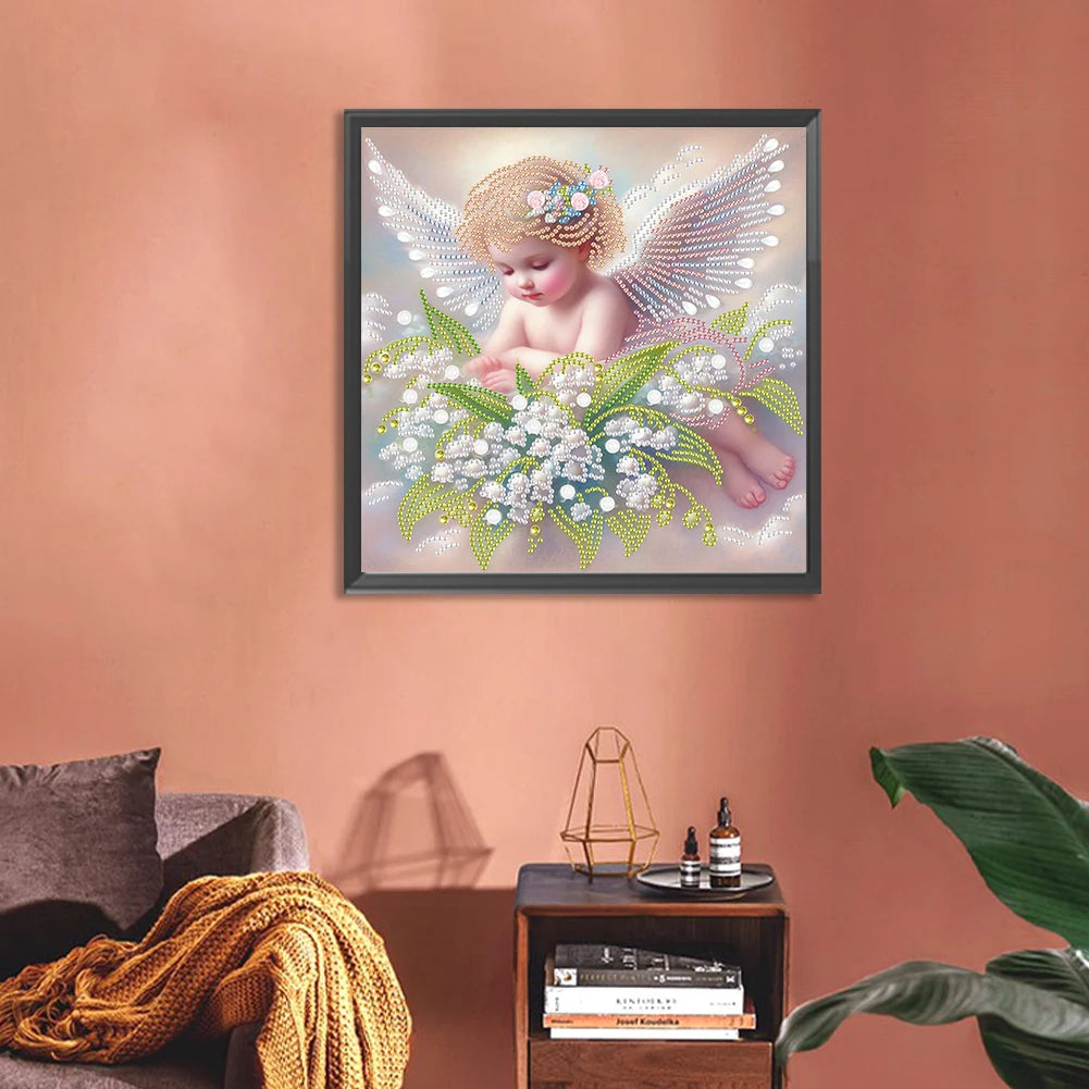 5D DIY Partial Special Shaped Drill Diamond Painting Kit Angel Child Decoration
