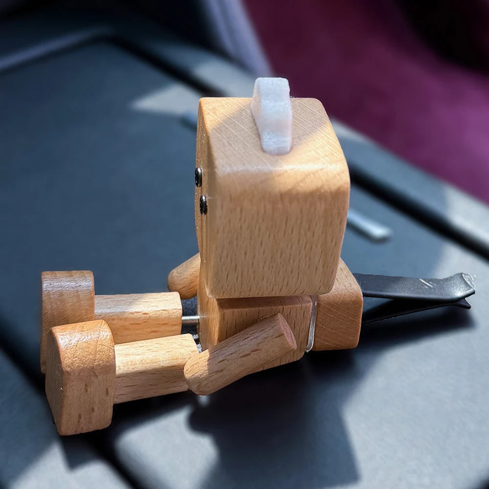 Handmade Shaking Feet Doll Funny Wood Desktop Decor Creative Wooden Man Figurine Handcrafted Statue for Car Dashboard Decor