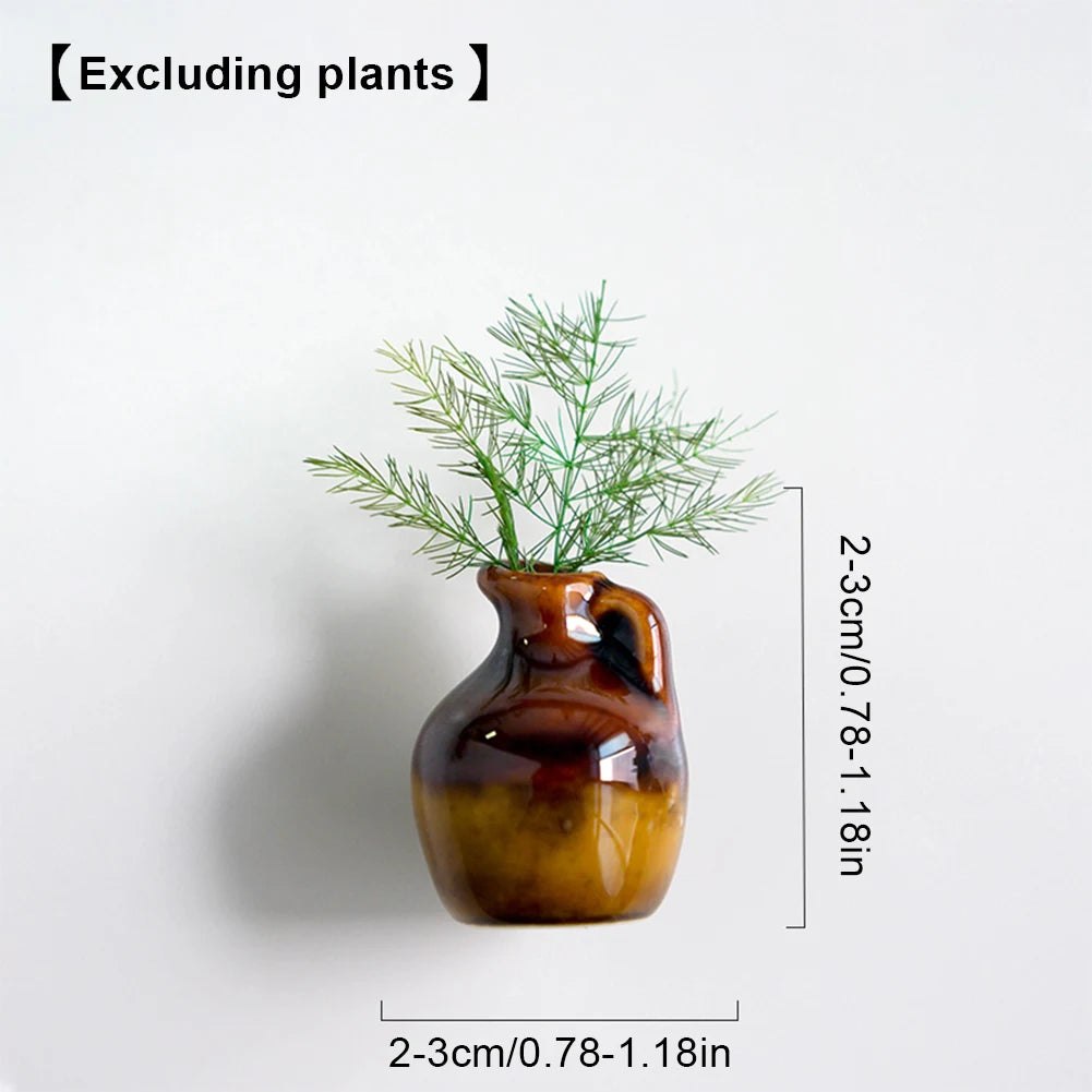 8/6/5Pcs Cute Refrigerator Magnets Ceramic Vase 3D Fridge Stickers Kitchen Office Refrigerator Decoration Kitchen Decoration