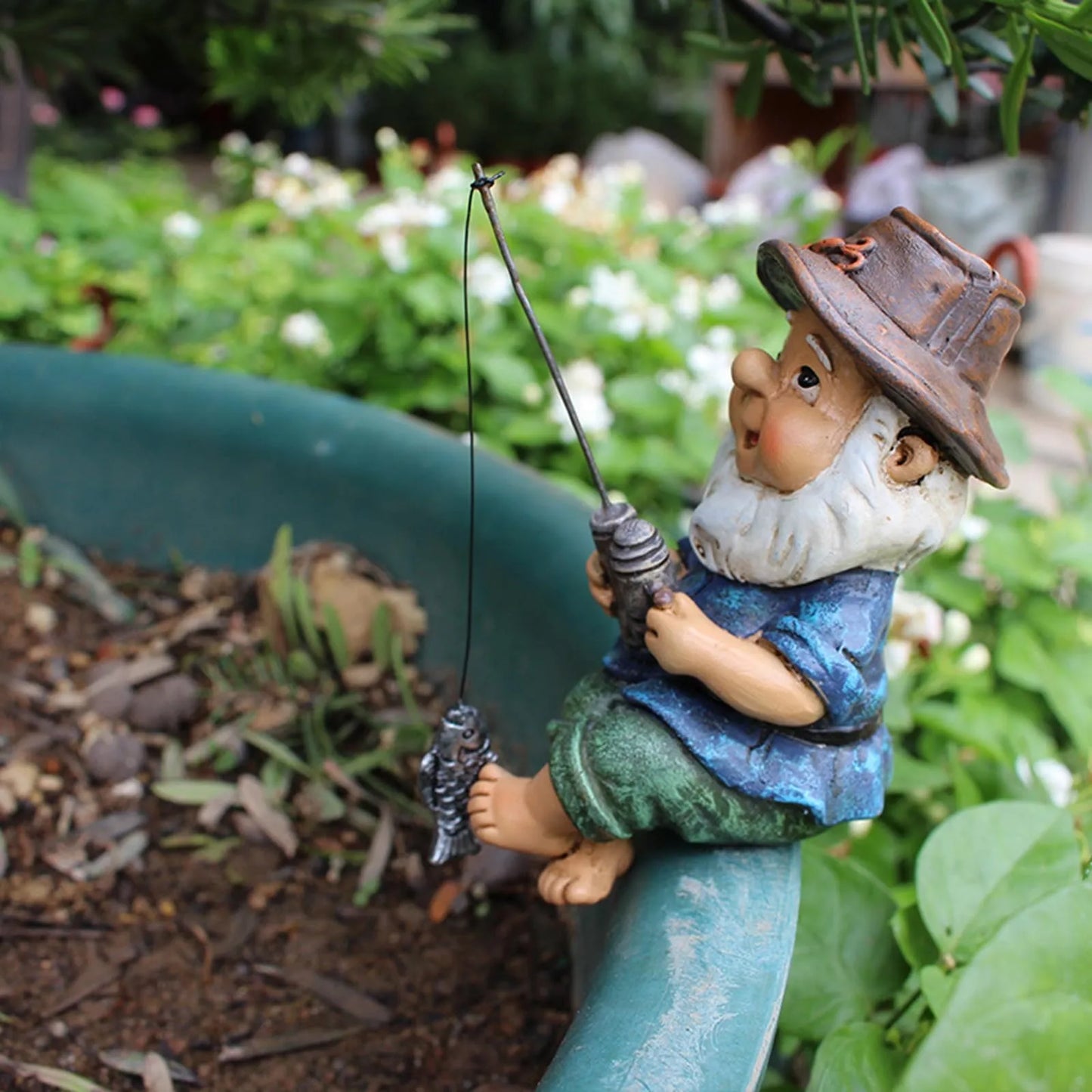 Garden Gnome Statue On Large Mushrooms Outdoor Gnome Decor Funny Garden Figurines For Outdoor Indoor Patio Yard Decorations