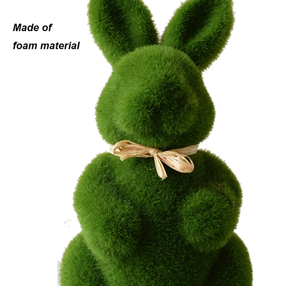 Easter Moss Rabbit Figurine Simulation Moss Foam Easter Bunny Decor Festive Decoration Easter Bunny Decor for 2024 Spring Easter