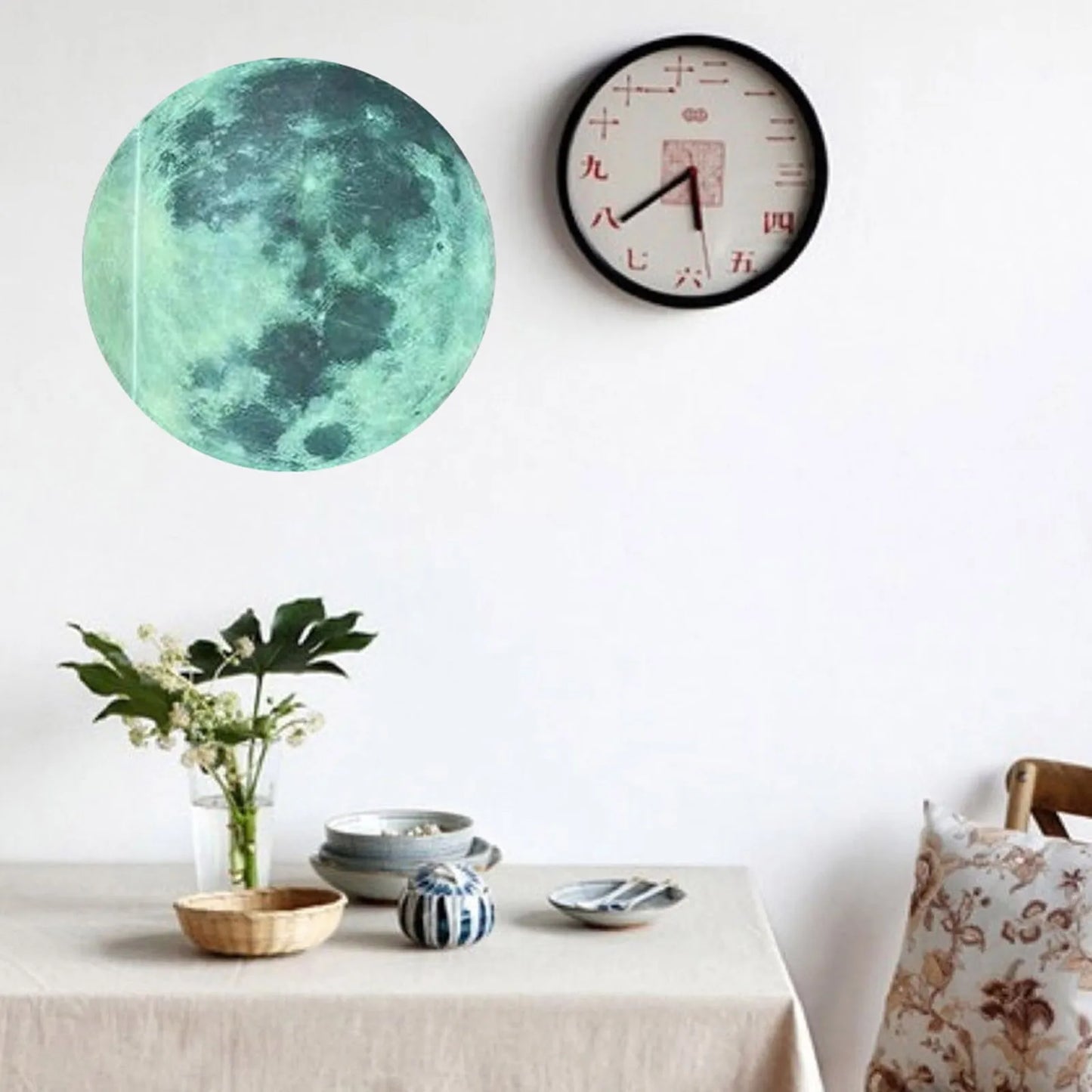 20cm3d Moon Fluorescent Wall Sticker Pvc Removable Luminous Sticker Creative Children'S Room Decoration Astronomy Enlightenment