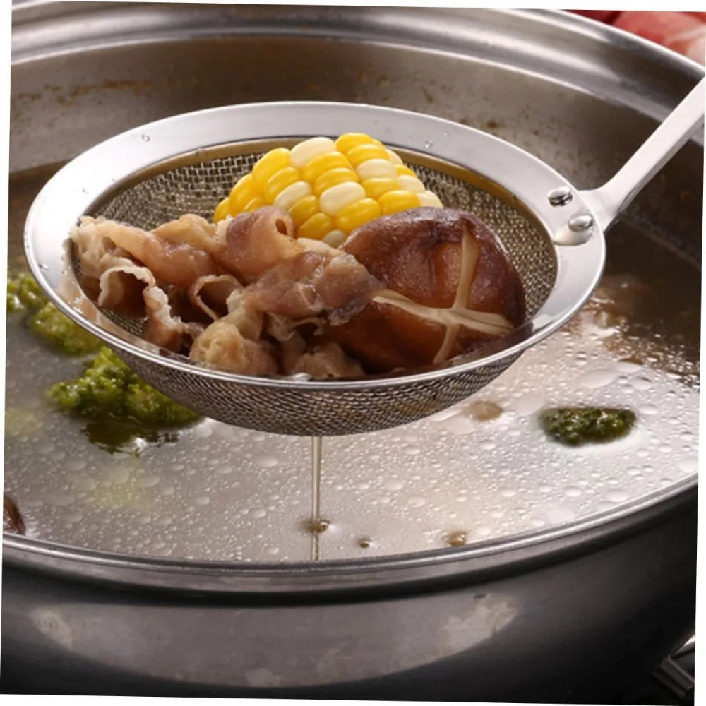 Stainless Steel Mesh Sieves Cooking Strainer Handle Fine Strainer for Tea Flour Juice Kitchen