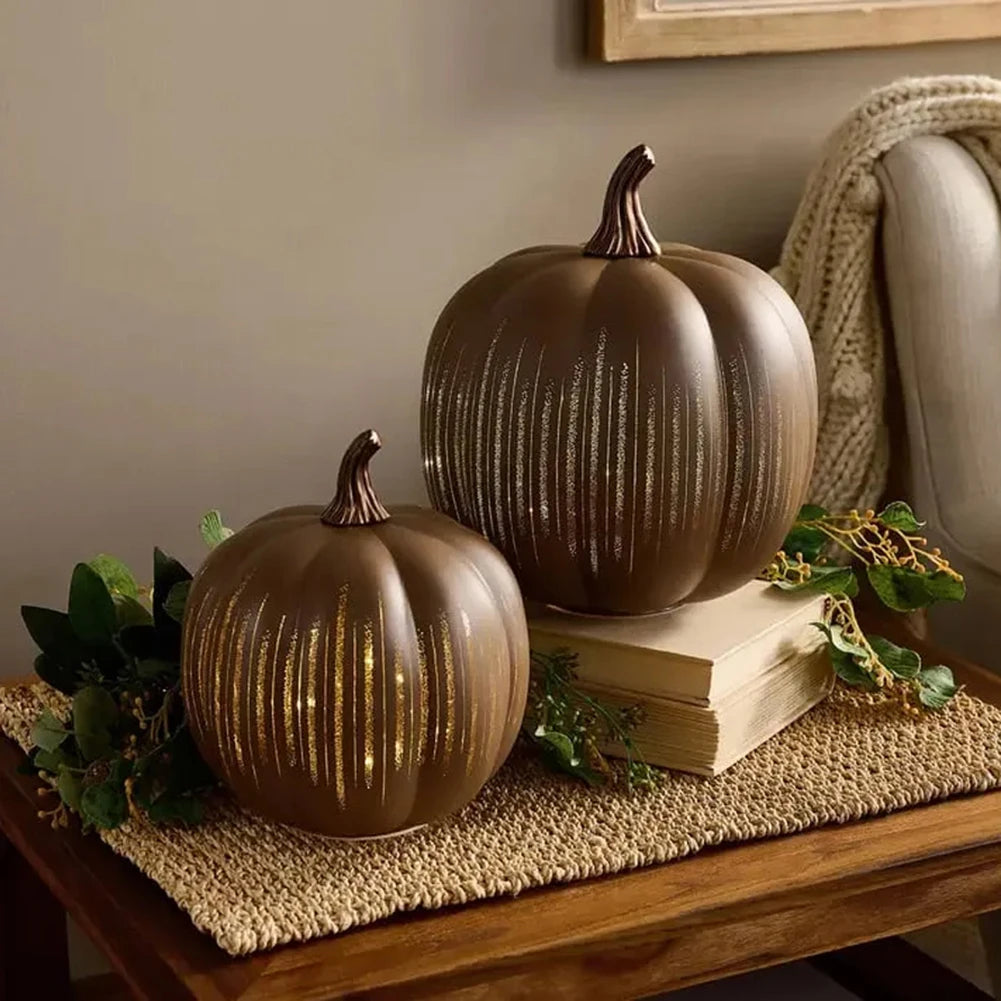Twinkle Light Pumpkins with Timer Starry Night Pumpkins Glass Halloween Pumpkin Lamp Light for Home Bedroom Bathroom Hallway