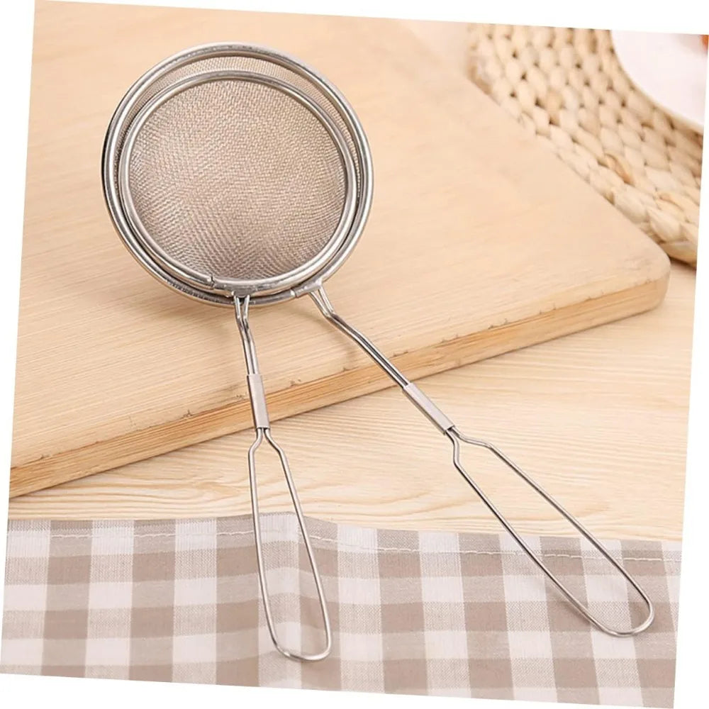 4pcs Stainless Steel Strainer Spoons Multipurpose Hot Pot Colanders for Oil Filtering and Draining Small Kitchen Scoop for Home