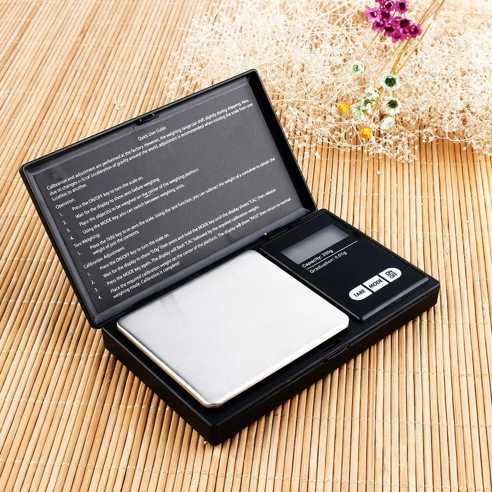 200g X 0.01g Digital Scale Portable Gram Jewelry Gold Silver Herb Digital Scale Kitchen Scale Home Supplies Scale