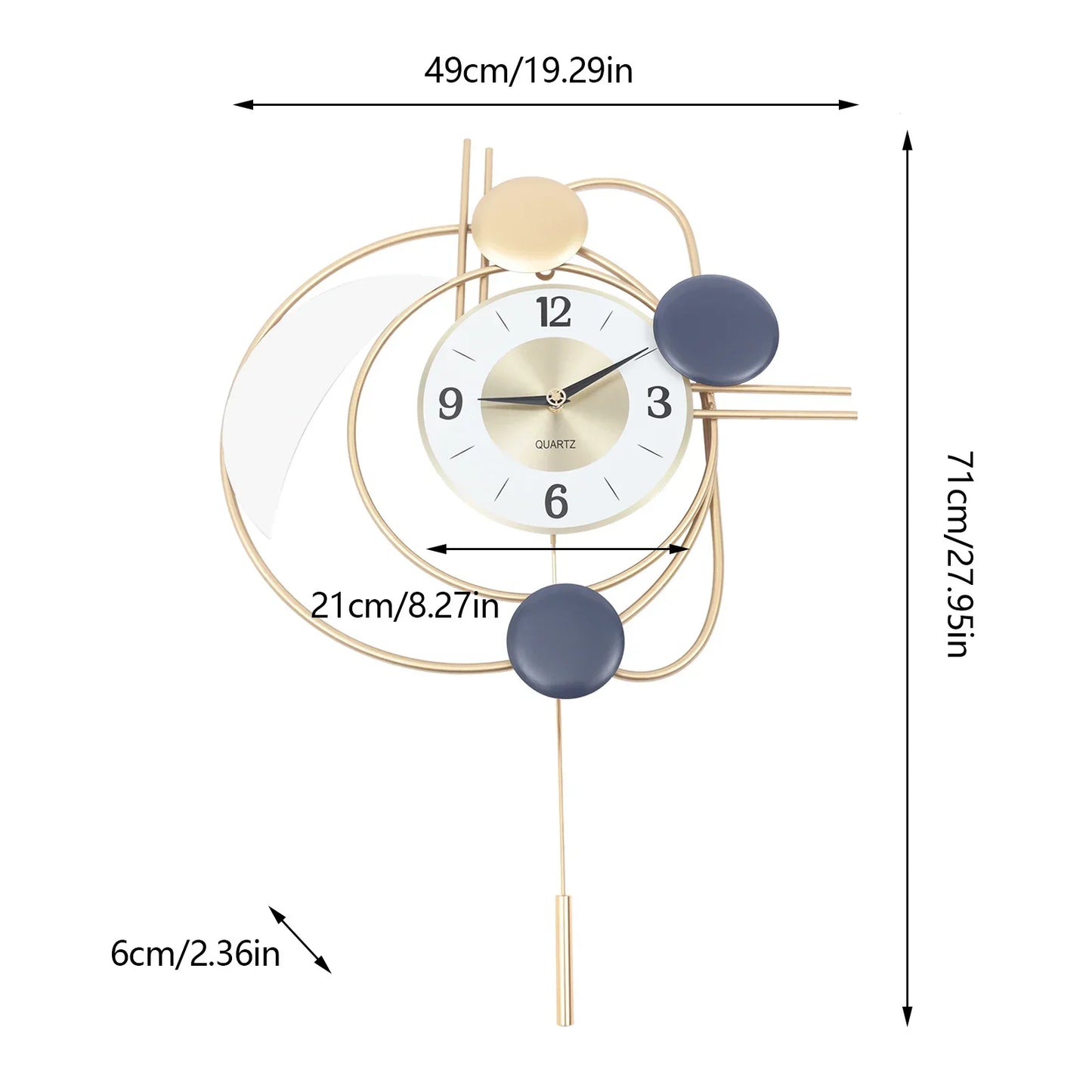 Inspired Modern Wall Clock for Living Room Home and Office Nordic Metal Hanging Clocks 3D Mute Design Art Decor Free Shipping
