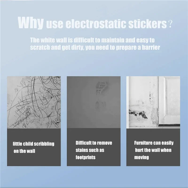 Wall Protective Film Scratch-resistant Anti-dirty Does Not Hurt The Wall Home Transparent Electrostatic Wall Protection Sticker
