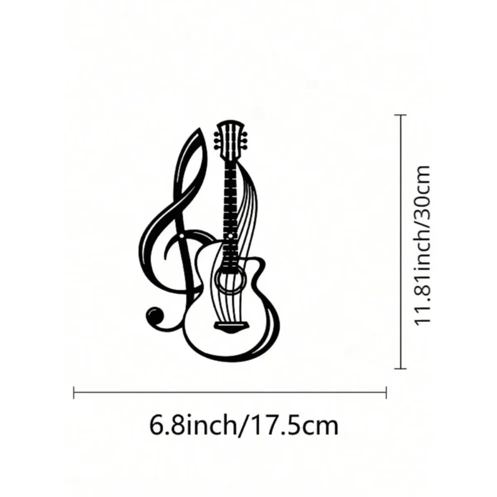 1PC Black Metal Guitar Wall Art (Wall Sculpture) |Creative Iron Hanging for Home | Music Lover Gift | Halloween & Christmas Gift